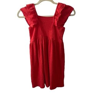 Zara Kids Girls Size 7 Red Ruffled Dress